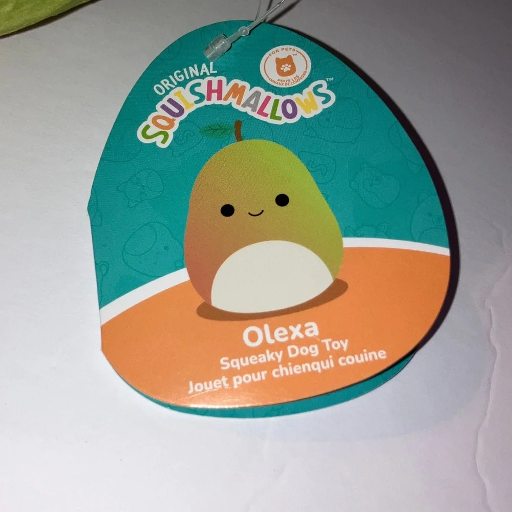 Squishmallows Raisy & Olexa‎ 8” Squeak & Crinkle Dog Toy